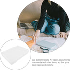 VILLCASE Transparent Plastic Certificate Organizer Box Desktop Document Storage Case for Files Multipurpose Small Items Storage Container for Office and Home Use