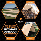 Heavy Duty Tan Poly Tarp 10' X 15' - Bulk Half Pallet (100 Pack) - Multipurpose Protective Cover - Durable, Weather Proof & Tear Resistant - 12 Mil Thick Polyethylene - by Xpose Safety