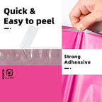 POLYSELLS 100 pcs 12x15.5 Inches Pink Poly Mailers Shipping Envelopes, Strong Adhesive Sealing, Waterproof, and Tear-resistant Postal Mailing Bags for Clothing, Books, and Accessories