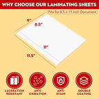 CAREGY 520 Pack Laminating Sheets, Thermal Laminating Plastic Paper Laminator Sheets,3 Mil, 9 x 11.5 Inches,Clear, Letter Size, Office and School Supplies