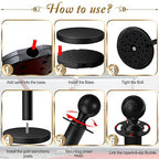 4PCS Black Stanchions Posts with 3PCS 5 ft Black Velvet Rope, Black Velvet Rope Stanchion Set Crowd Control Barriers, Stanchions and Velvet Ropes Red Carpet Poles for Party Supplies