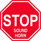 Stop "Sound Horn" - Laminated Floor Sign by Graphical Warehouse - 12” x 12” (22)
