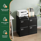Letaya 2 Drawer File Cabinet with Lock,Metal Vertical Filing Cabinets for Home Office- Storage A4/F4/Letter/Legal -Assembly Required (Black)