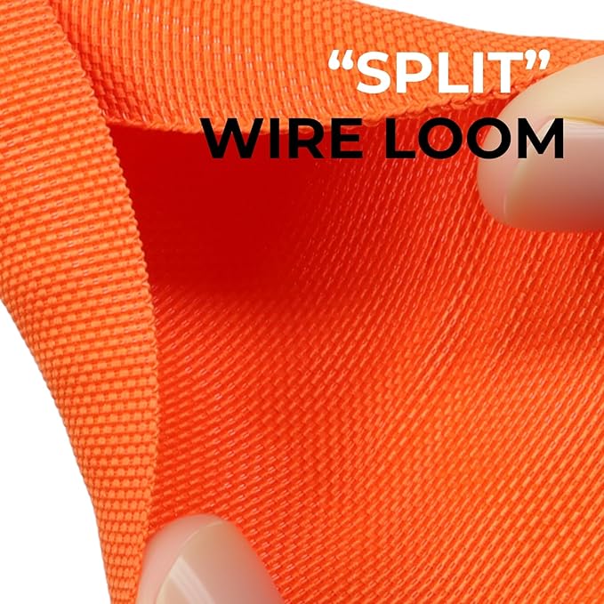 5/16 inch Split Braided Cable Management Sleeve for USB Cable Power Cord Audio Video Cable, Wire Loom Cord Protector from Cat Dog Chewing (Orange, 10FT)