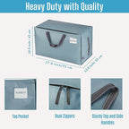 VENO 10 Pack Moving and Storage Bags, Heavy Duty, Alternative to Moving Boxes, Large Packing Totes Supplies for College Dorm Room with Zipper for Clothes, Wide Open Design (Light Blue Matte, 10 Pack)