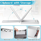 Seajan Aluminum Clipboard with Storage Metal Clip Board Folder Letter Size Form Holder Portfolio Clipboard Binder Clip Posse Box for Nurse Police Office Stationery Items 14 x 9.2 x 2 Inches (1 Pcs)