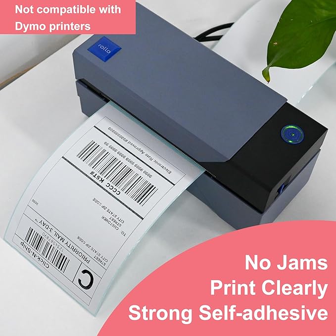 L LIKED 500 PCS 4"x6" Thermal Shipping Labels -250 Labels/Roll, White Perforated Strong Adhesive, Direct Thermal Labels, 2 Rolls