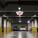 Gruenlich LED Combo Exit Sign, Emergency Light with 2 Adjustable Heads and Double Face, Back Up Batteries- US Standard Red Letter EXIT, UL 924 Qualified, 120-277 Voltage, 2-Pack
