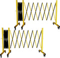 Industrial Expandable Barricade,Folding Security Gate Safety Barricade with Casters,Mobile Barrier Gate Outdoor,Adjustable Traffic Fence for Road Construction, Traffic Control,Pool (23FT-2PCS)