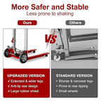 122" 400lbs Material Lift Winch Stacker with Upgrade Effortless Winch, Hand Winch Lift Truck with Fixed-Leg, Manual Material Lifter Pallet Stacker for Contractor, Workshop, Industrial, Red