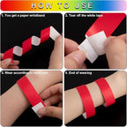 1200 Pcs Plastic Paper Wristbands for Events Neon Color Wrist Bands Concert Identification Wristbands Paper Bracelets Wristbands Party Hand Bands (Multicolor)