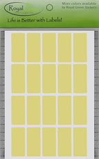 Royal Green Rectangular Stickers Labels in Pastel Yellow (40mm x 19mm) 1.57 inch x 0.75-2000 Pack