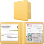CoBak Car Registration and Insurance Holder - Small and Lightweight Vehicle Glove Box Car Organizer, Auto Truck Comparment Accessories Case for Essential Document, Driver License (Mustard Yellow)