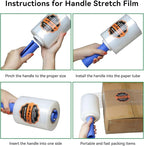 Stretch/Shrink Wrap Roll 5" x 1200' - Industrial Plastic Wrap for Moving, Heavy Duty 80 Gauge, 600% Stretch for Packing, Pallets, Shipping&Furniture Protection-2 Rolls
