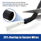Braided-Wiring-Loom Black Mesh Woven Split-Sleeves for Automotive/Electrical/Multi-Cable Strings Cabling Management Protector Covering (1/2" - 28 Feet)