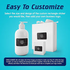 100 Custom Vinyl Stickers - Upload Your own Image, Text, Design, Logo - Personalized Logo Labels for Handmade, Packaging, Bottle, Jars, Candle, Brand Stickers (Black Marble, 5x3)