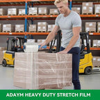Stretch/Shrink Wrap Roll 5" x 1200' - Industrial Plastic Wrap for Moving, Heavy Duty 80 Gauge, 600% Stretch for Packing, Pallets, Shipping&Furniture Protection-2 Rolls