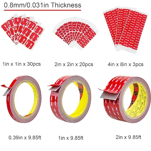 Double Side Tape Heavy Duty,2in x 10ft Mounting Tape Strong Adhesive Double Sided Tape Waterproof Foam Tape for LED Strip Light, Picture Hanging Strips for Wall