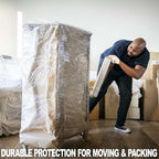 Stretch Wrap Film, 15" x 1000Ft Shrink Wrap Roll with Handles,60 Gauge Stretch Wrap Industrial Strength, Plastic Wrap for Pallet Wrapping Shipping Moving and Surface Protection (2 Pack-15"-60 Gauge)