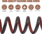 Floor Cord Cover Self Adhesive Cord Hider,10FT Cable Management, Extension Strip Protector for Wires, Prevent Cable Trips for Offices, Gyms, Exhibitions Cavity:0.51"(W) x 0.3"(H) Black Wood