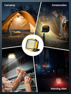 Smiling Shark Working Lights, 7500mAh Rechargeable LED Work Light 4000 Lumen 18 Light Mode Portable Magnetic Waterproof Drop Resistant Cordless Worklight Job Site Lighting for Garage Repair Camping