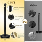 6PCS Black Stanchions Posts with 4PCS 5 ft Black Velvet Rope, Black Velvet Rope Stanchion Set Crowd Control Barriers, Stanchions and Velvet Ropes Red Carpet Poles for Party Supplies