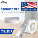 Perco Metallic Silver 3x5 Inch Perforated Sticker Labels — 500 Stickers Per Roll — with Permanent Adhesive for Product Labeling, Gift Boxes, Event Signage, Decorative Packaging & More — Made in USA
