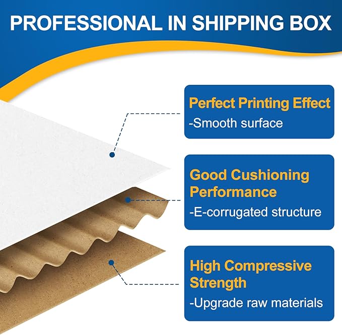 Famagic 30 Pack 11x8x2 Inch Small Shipping Boxes White Corrugated Cardboard Boxes Mailer for Small Business, Mailing Boxes for Packaging Bulk