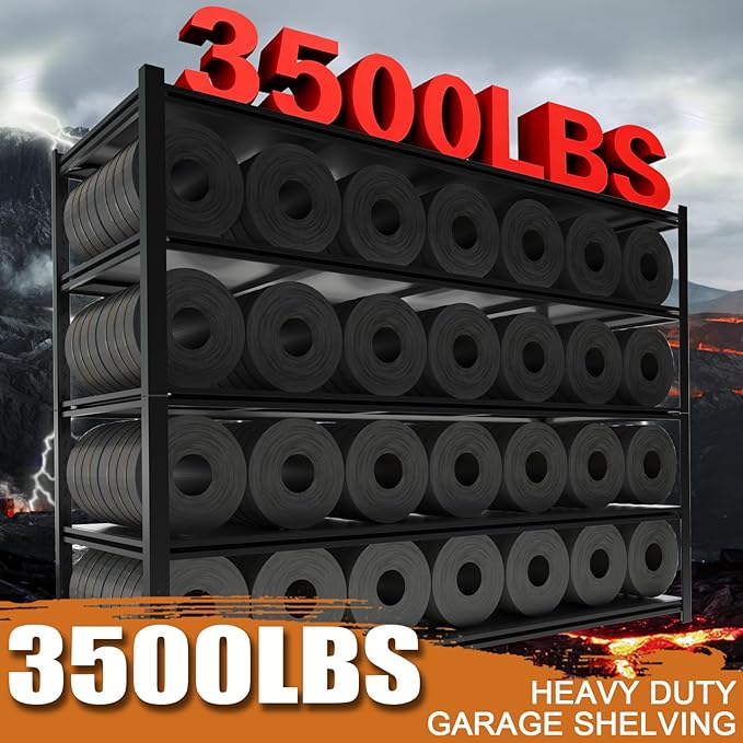 2PCS 59''W/72''H Garage Shelving Units Heavy Duty 5000LBS Metal Storage Shelves Adjustable Steel Industrial Shelving 5 Tier Storage Shelf Rack for Basement, Warehouse