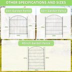 Decorative Garden Fence 40in (H) x 30in (W), 10 Pack No Dig Fence Animal Barrier for Dog with Lock, Arched Flower Bed Edging, Wire Border Panel Fencing for Yard Patio Outdoor Decor