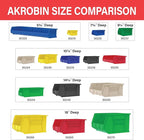 Akro-Mils 30220 AkroBins Plastic Storage Bins, Space-Saving Stackable Bins for Garage, Pantry, Craft Organization, 7-" x 4-" x 3-", Clear, 24-Pack