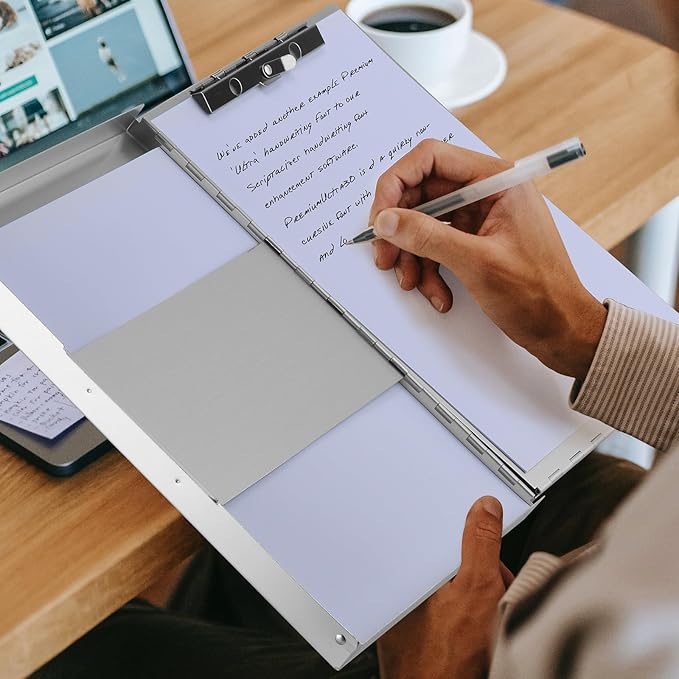 ZCZN Aluminum Clipboard with Storage and Clip Recycled, 4 Pack Clipboard Folders, Sturdy Letter Size Recycle Metal Form Holder for Business Office Medical Professionals, Letter Size (Silver)