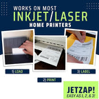 JETZAP Pre-Cut 4x6 Shipping Labels | Work on Most Inkjet and Laser Printers | Just Load & Print | USPS UPS FedEx for Home Printers | 300 Pack