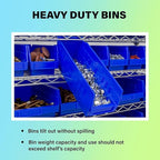Akro-Mils 30164 Plastic Shelf Bins, Heavy Duty Storage Bins for Garage, Closet, and Drawer Organization, 24-Inch x 6-1/2-Inch x 4-Inch, Green, 6-Pack