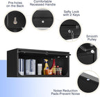 Yizosh Metal Garage Cabinet with Doors, Wall Mounted Storage Cabinet, Floating Tool Cabinet for Basement, Kitchen, Warehouse (Black, 13.7" H)