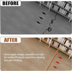 MYFAMIREA 10FT Floor Cord Cover for Wire Self Adhesive Cable Cavity Management PVC Extension Cord Hider Power Floor Wire Protector Cover Prevent Cable Trip for Office Home Outdoor (Brown Wood, 1.18'')