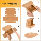 12x9x2 inch Small Shipping Boxes Set of 25, Brown Corrugated Cardboard Box Literature Mailer for Mailing Packing Moving and Storage