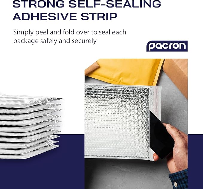 500-Pack Insulated Silver Thermal Bubble Mailers 6 x 7 - Waterproof Metallic Foil Self-Sealing Padded Envelopes for Cold Shipping, Perishables, Food, Cosmetics, Pharmaceuticals