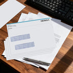 #8 Double Window Security Check Envelopes, No.8 Double Window Bussiness Envelopes Designed for QuickBooks Checks - Computer Printed Checks - 3 5/8 X 8 11/16 (NOT for INVOICES) - 24 LB - 100 PACK