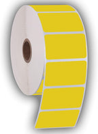 2.25" X 1.25" Direct Thermal Perforated Stickers Labels for Barcodes, Address, Consignment - Compatible with Zebra, Rollo, Godex and More (Yellow, 1 ROLL)
