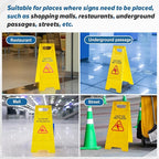 6 Pack24 Inch Blank Floor Sign Yellow A-frame Foldable Caution Sign Write-On Double Sided Safety Warning for Pool Restaurant Restroom Office