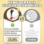39 Inch Wall Cord Hider, Silicone Self Adhesive Cable Hider Cord Cover, Flexible Wire Covers for Cords Cable Cover Cable Concealer for Wires W0.59” H0.39” White