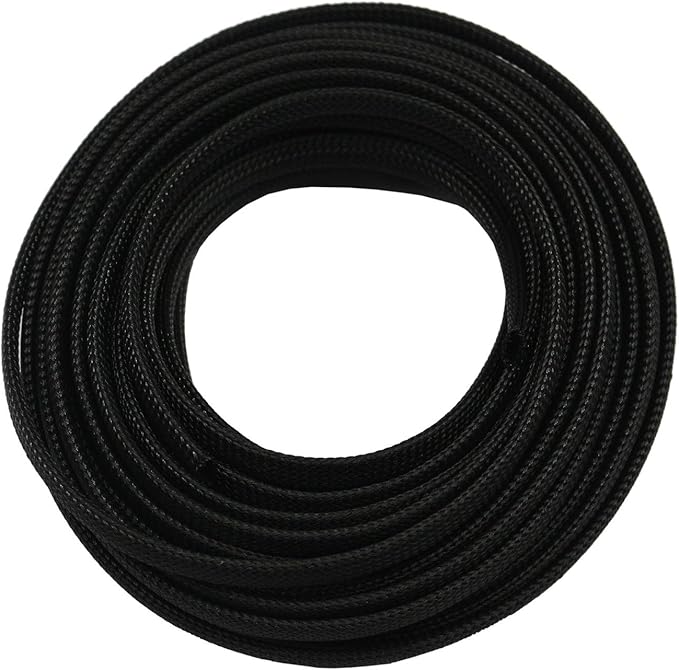 30ft PET Expandable Sleeving Wire Cable Sleeve (1/2", Black)