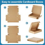 Famagic 50 Pack 4x4x2 Small Shipping Boxes - Brown Corrugated Cardboard Mailer Boxes for Small Business, Mailing Boxes for Packaging, Bulk