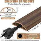 Floor Cord Cover Self Adhesive Cord Hider,3.3FT Cable Management, Extension Strip Protector for Wires, Prevent Cable Trips for Offices, Gyms, Exhibitions Cavity:0.47"(W) x 0.35"(H) Wood Walnut