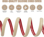 Floor Cord Cover Self Adhesive Cord Hider,3.3FT Cable Management, Extension Strip Protector for Wires, Prevent Cable Trips for Offices, Gyms, Exhibitions Cavity:0.3"(W) x 0.28"(H) Yellow Wood