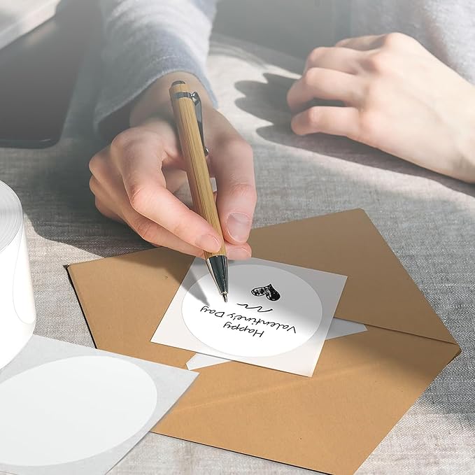 2.75 Inch White Circle Thermal Labels,500 Labels/Roll,Self-Adhesive Round Inventory Stickers, Multi-Purpose Round Roll Thermal Printing Stickers for Business and Domestic Use