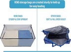 VENO 6 Pack Moving Bags and Large Christmas Decoration Storage Bins with lids. Alternative to Moving Boxes, Packing Supplies for College. Heavy Duty Totes (Clear, 6 Pack)