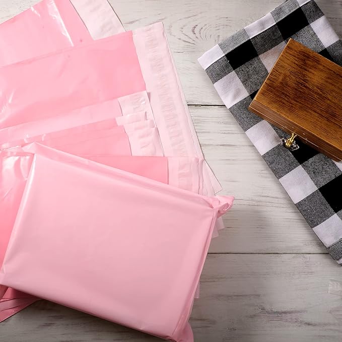 Outus 120 Pcs Poly Mailer Envelope 4 Sizes Shipping Bags Self Adhesive Clasp Envelope Self Adhesive Tear Proof Mailing Covers(8 x 12 In, 10 x 14 In, 13 x 18 In, 15 x 20 in,Pink)