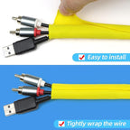 Automotive Wire Loom Tubing, Split Braided Cord Protectors from Pets No Chew, Flexible Cable Sleeve Cable Management for TV/Computer/Electric Wires (Yellow, 5/16"-25ft)